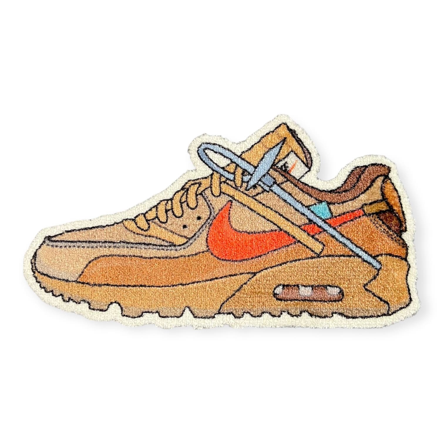 Sneaker Essentials - Cutout vloerkleed - Air Max 90 - Off White Desert Ore Small - Sneaker Essentials