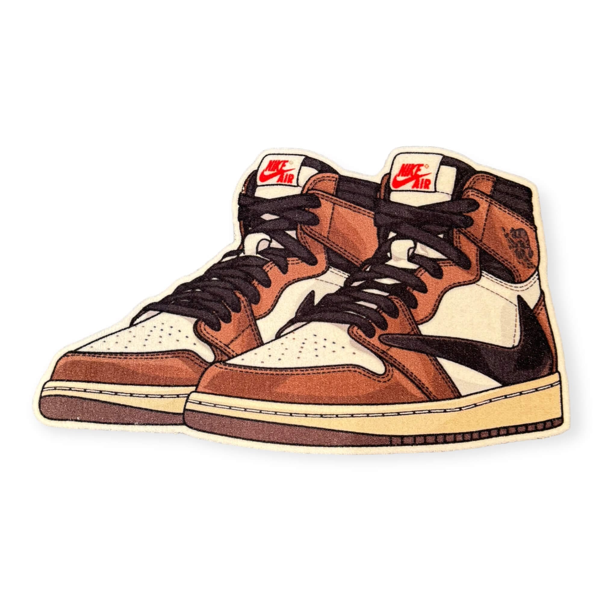 Sneaker Essentials - Cutout vloerkleed  - Jordan 1 Hi - Travis Scott Mocha 3D Large - Sneaker Essentials