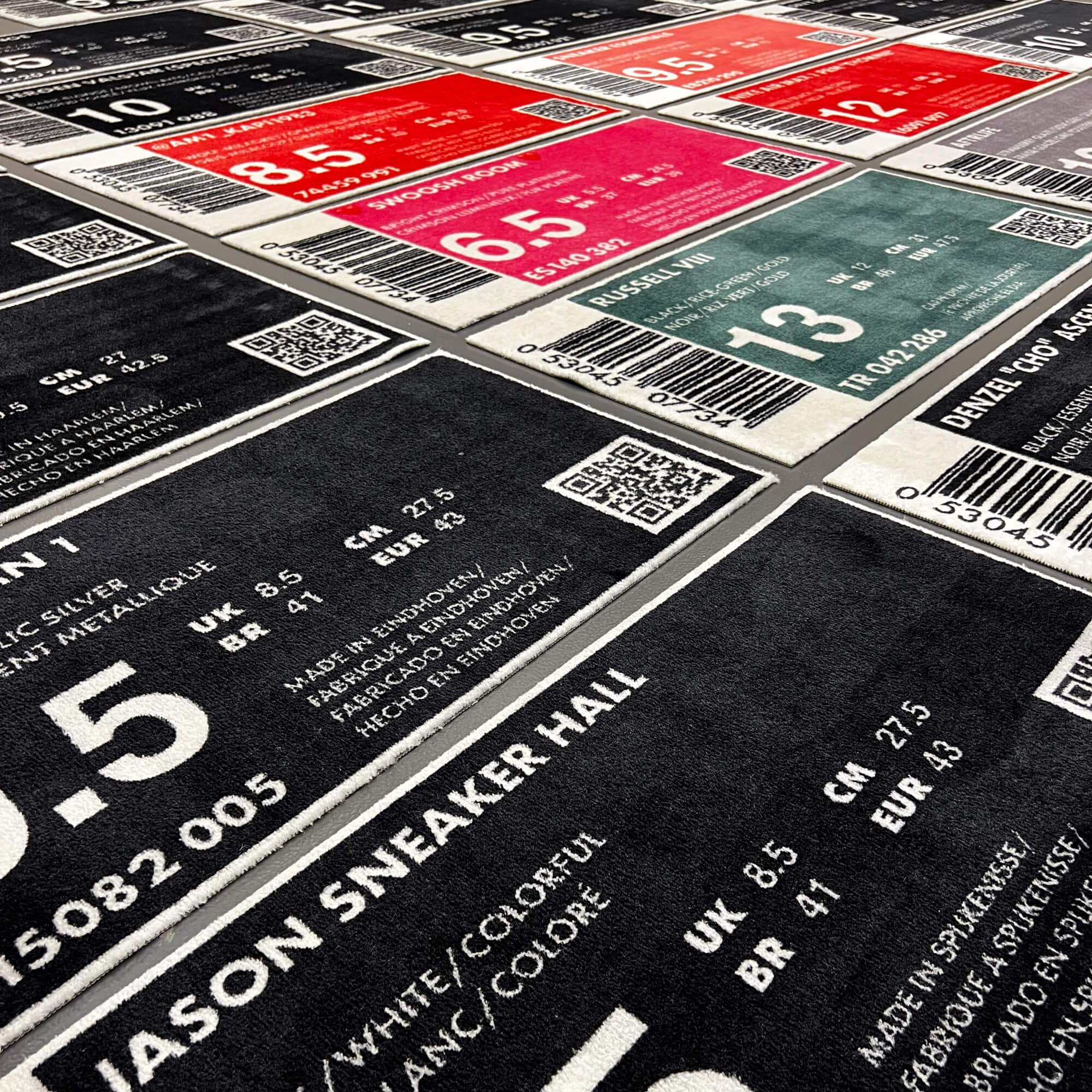 Gepersonaliseerde shoebox matenlabel mat - maak jouw eigen vloerkleed! - Sneaker Essentials