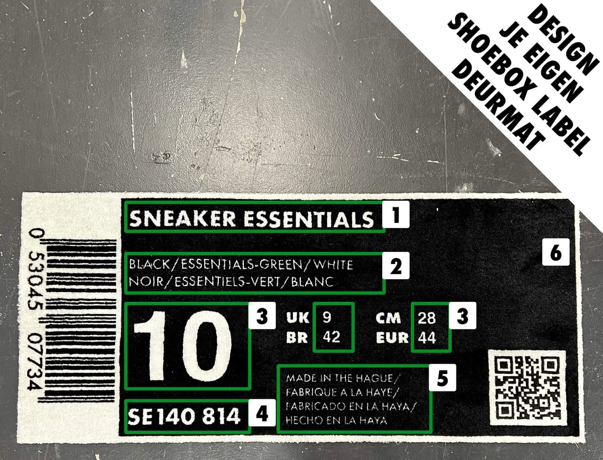 Personalized shoebox size label mat - create your own rug!